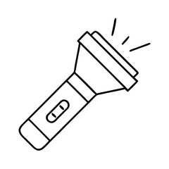 flashlight icon, flashlight line art - simple line art of flashlight, perfect for flashlight logos and icons