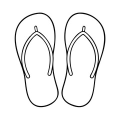 flip flops icon, flip flops line art - simple line art of flip flops, perfect for flip flops logos and icons