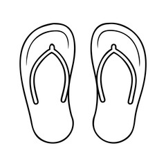 flip flops icon, flip flops line art - simple line art of flip flops, perfect for flip flops logos and icons