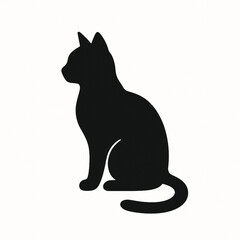 Vector silhouette design of a cute cat