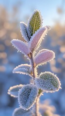 Fototapeta premium Frozen Leaves Sunrise