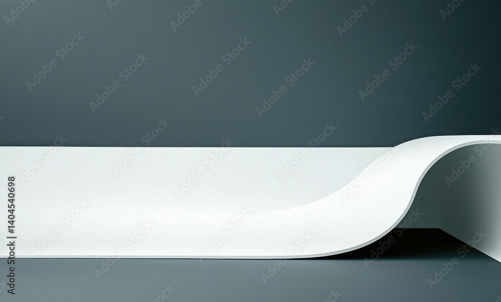 Poster abstract white surface with soft curves and minimalist design