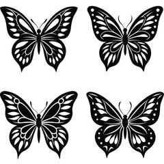 Butterfly vector silhouette Bundle set