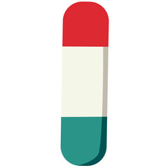 Flat vector illustration of a blue and white eraser. Ideal for school, stationery, office supplies, or educational design. Simple, clean, and modern style illustration.