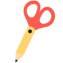 Flat style illustration of scissors. Suitable for educational content, crafting designs, school supplies visuals, or creative materials involving cutting tools and art activities.