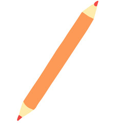 Flat vector illustration of a sharp orange pencil. Perfect for school designs, educational materials, writing tools, student icons, creative projects, drawing concepts.