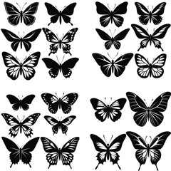 Butterfly vector silhouette Bundle set