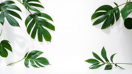 Naklejka premium Green Plants Arrangement - Artistic Design Concept with Copy Space