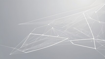Obraz premium Abstract Network Connection Geometric Lines and Nodes