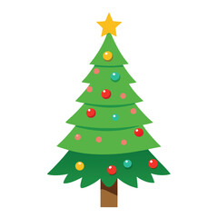 Christmas tree isolated on white background