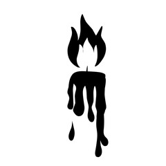 illustration of a flat burning candle