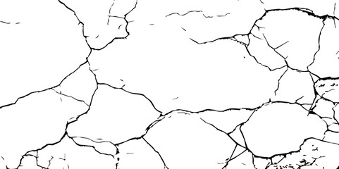 Transparent Background Vector Texture of Grunge Cracks and Fractured Earth – Realistic Dry Soil Pattern with Rough Distressed Overlay for Creative Use