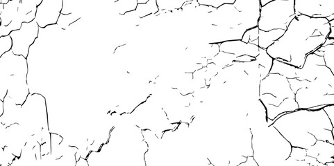 Obraz premium High-Resolution Vector Texture of Dry Cracked Earth with Transparent Background – Grunge Distressed Overlay Featuring Natural Split Lines and Soil Fractures 