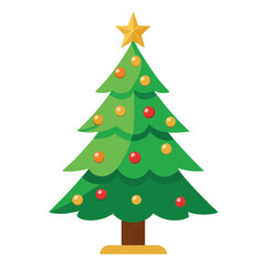 Christmas tree isolated on white background