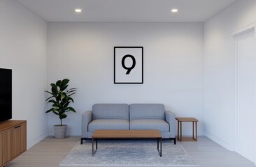 Fototapeta premium Modern Living Room with Minimalist Decor and Stylish Furniture