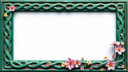 Celtic Knot Frame with Wahlenbergia, Teal and Green