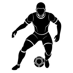 Naklejka premium Scocer player vector silhouette single collection