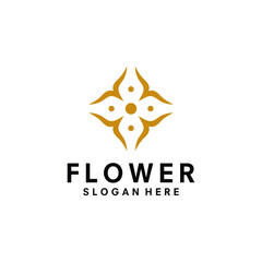 Luxury flower logo design template illustration vector