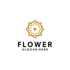 Luxury flower logo design template illustration vector