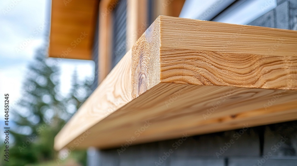 Aufkleber this close-up reveals the unique grains and smooth finish of a wooden ledge, illustrating meticulous