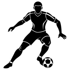Naklejka premium Scocer player vector silhouette single collection