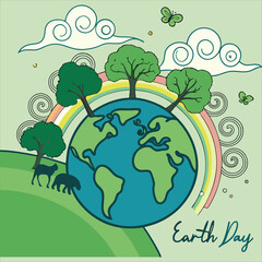 Naklejka premium A luxurious Earth Day Vector Ultra Hd