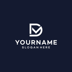 Fototapeta premium letter D M logo design vector template illustration.