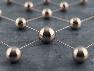 Obraz premium Abstract Network Structure with 3D Spheres Connected by Lines