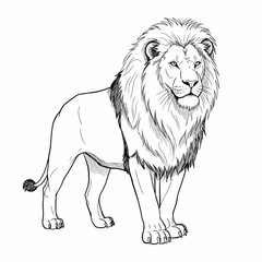 Obraz premium A sketch portrait of a mighty lion