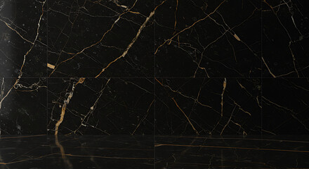 Black Gold Marble: Luxurious Depth & Texture AI Generated
