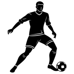 Naklejka premium Scocer player vector silhouette single collection