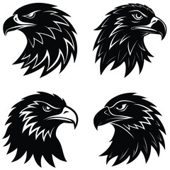 Eagle head vector silhouette Bundle set