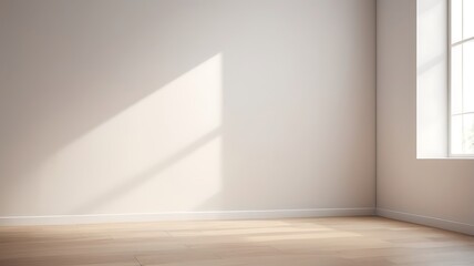 Minimalist Room Corner with Sunlight and Hardwood Floor Empty Space Interior Design