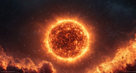 Obraz premium Captivating Solar Phenomenon with Fiery Orange Luminescence