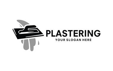 plastering logo design vector illustration