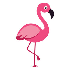 Pink Flamingo Standing on One Leg
