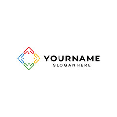 Teamwork logo design vector illustration