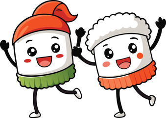 Dancing sushi strikers