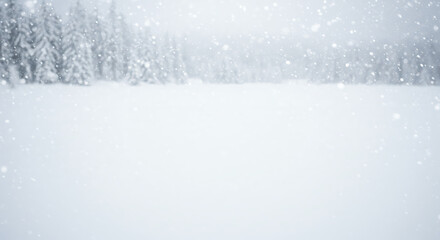 Winter's Embrace: Serene Snowfall Landscape AI Generated