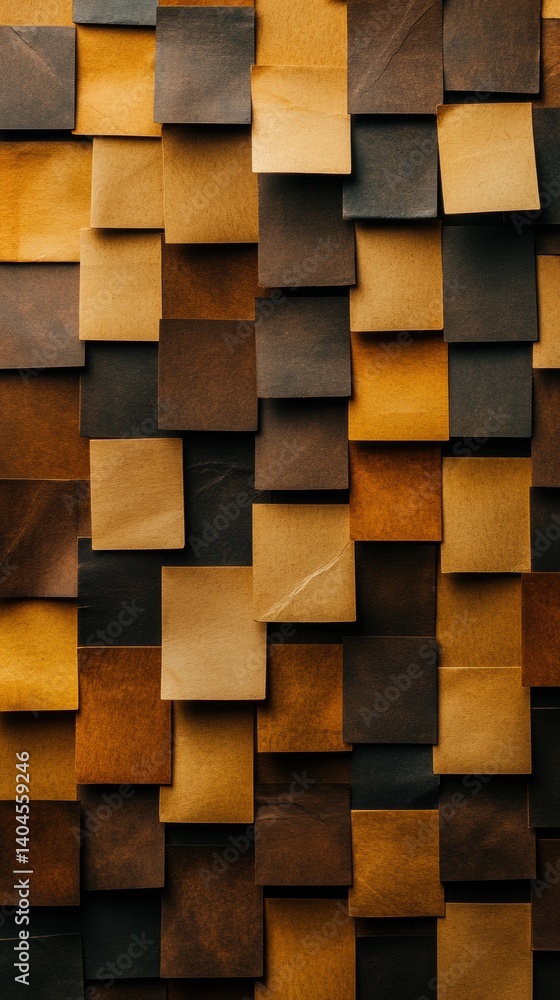 Aufkleber geometric texture design abstract minimalist modular wall art in ochre and umber - contemporary urba