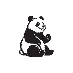Vector illustration of a cute Panda for children colouring activity
