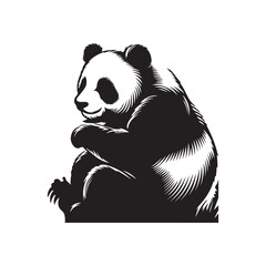 Vector illustration of a cute Panda for children colouring activity
