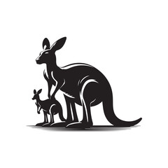 Vector silhouette image of a Kangaroo
