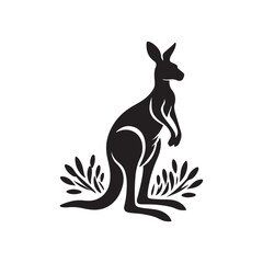 Obraz premium Vector silhouette image of a Kangaroo 