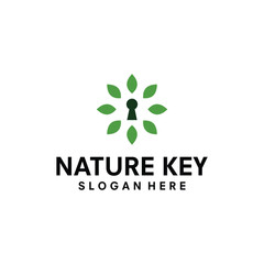 key leaf logo design vector illustration