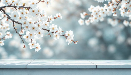 Spring and wooden table background. Spring flowers and wooden table for product display HD backdrop. Beautiful spring flowers and wooden table HD wallpaper