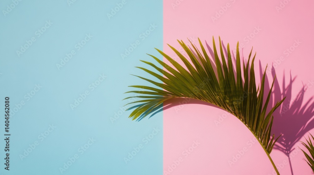 Leinwandbilder pastel minimalist tropical vibes soft palm frond design exploring color block aesthetics for contemp