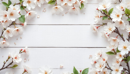 Spring and wooden table background. Spring flowers and wooden table for product display HD backdrop. Beautiful spring flowers and wooden table HD wallpaper