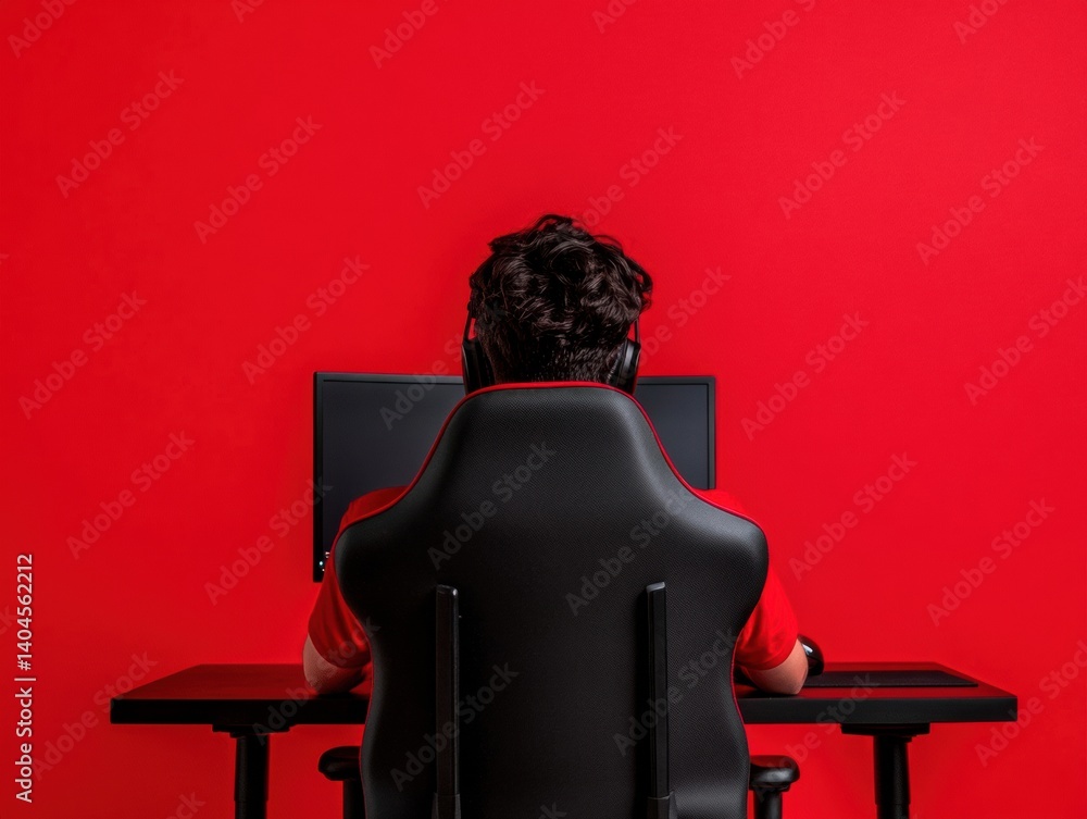 Aufkleber next-gen e-sports workstation minimalist ergonomic gaming setup with high-performance design for pea
