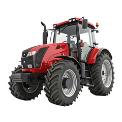 Obraz premium Red Tractor, Farm Equipment, Agriculture on transparent background